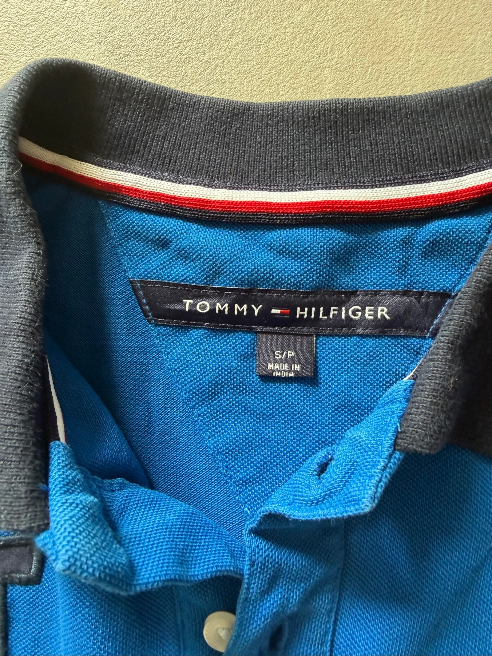 Tommy Hilfiger colorblock navy blue polo - Size S – photo 5